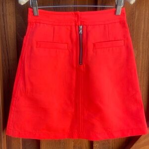 Marc by Marc Jacobs Neon Orange A-line Mini Skirt Festival Cocktail Party Size 0